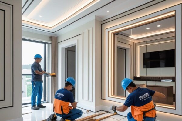 jasa pemasangan wall moulding